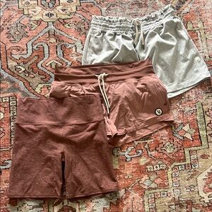 Vuori Women's Shorts, Size Medium, set of 3